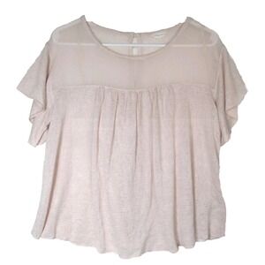 Aeropastale Size Small Light Pink Sheer Flowy Fairy Blouse Oversized Top Shirt